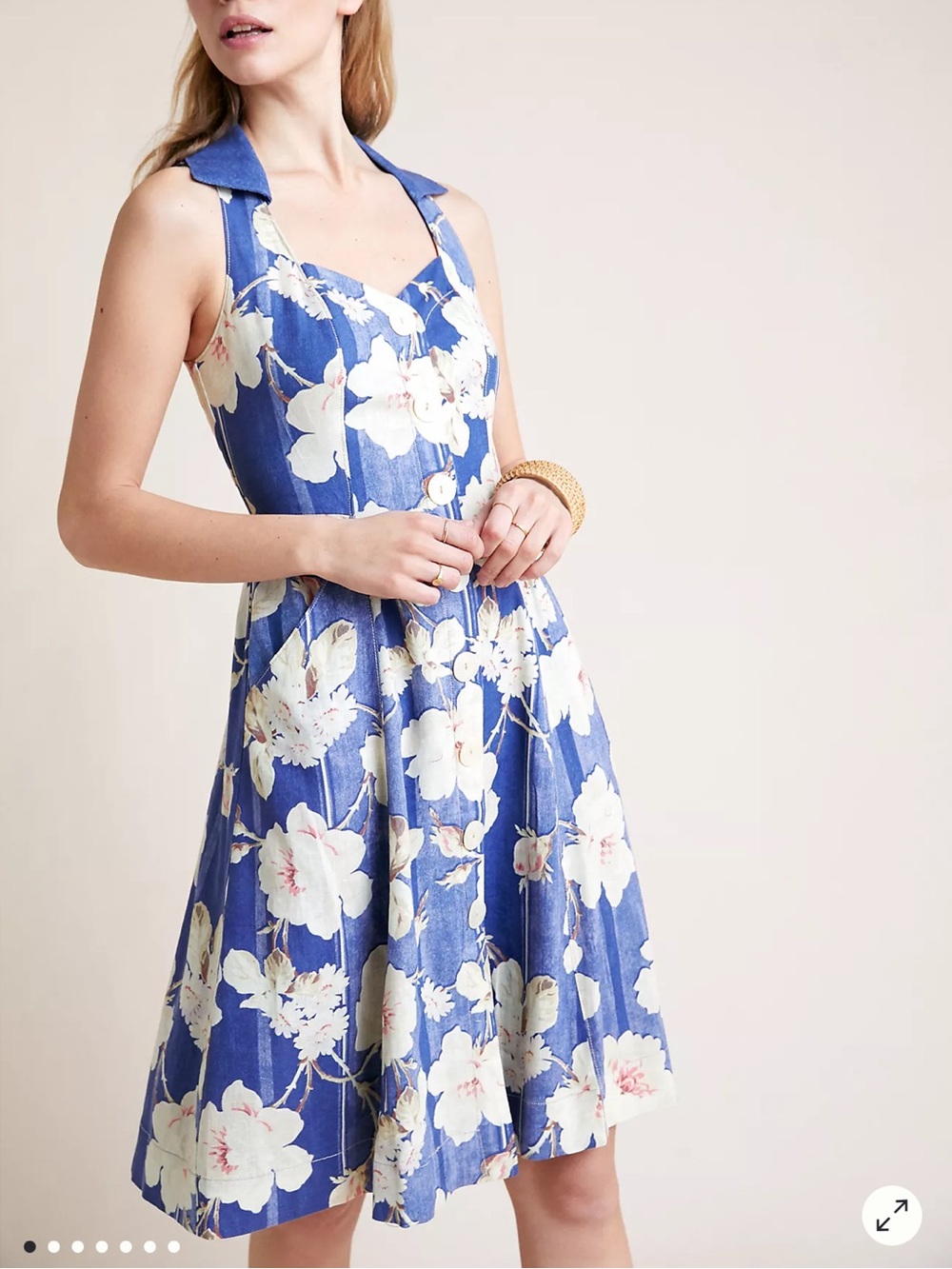 Anthropologie Camellia Collared Dress